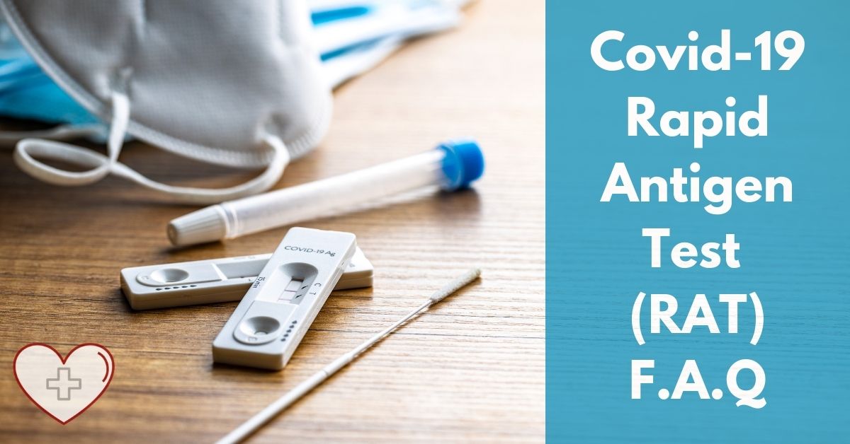 Covid-19 Rapid Antigen Test FAQ Header Image with test and heading text